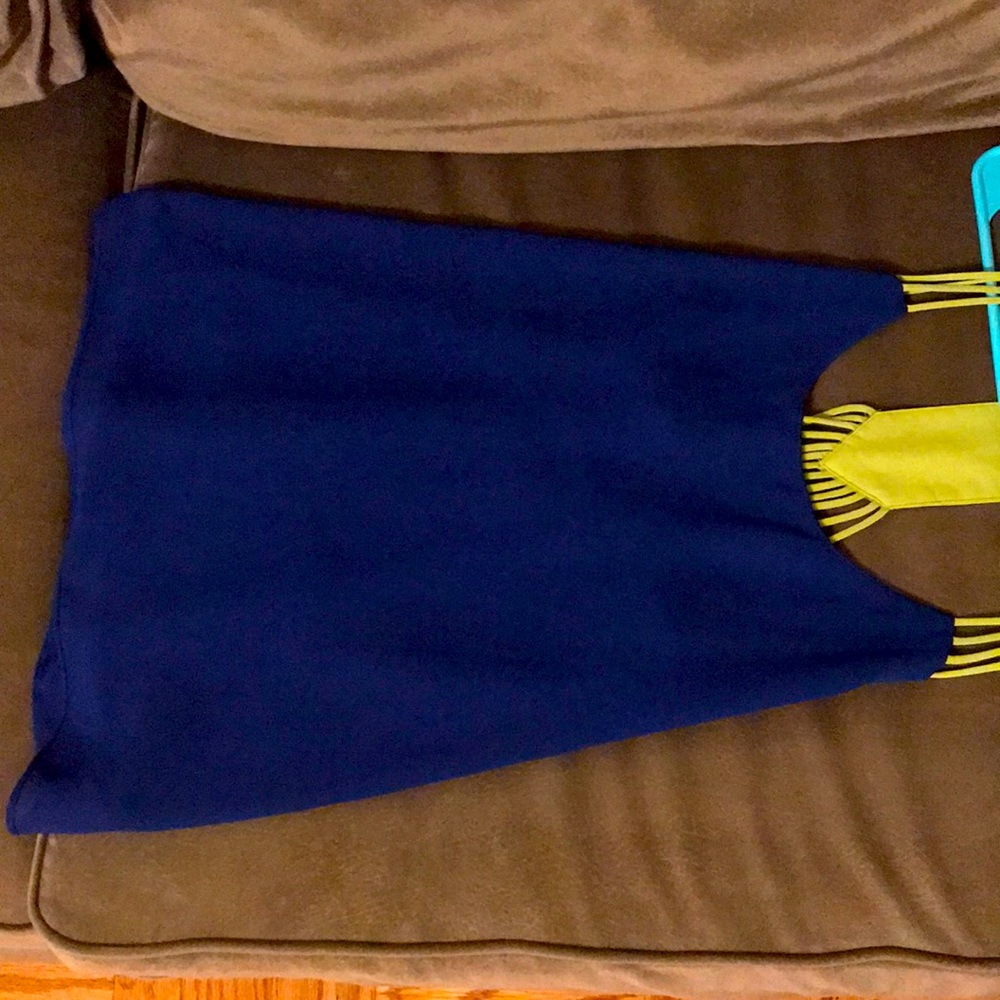 Royal blue and lime green